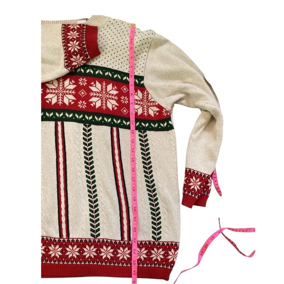 Sale $35 🎅🏼 Vintage Liz Claiborne Christmas Cream Crew Neck Sweater - Picture 5 of 6